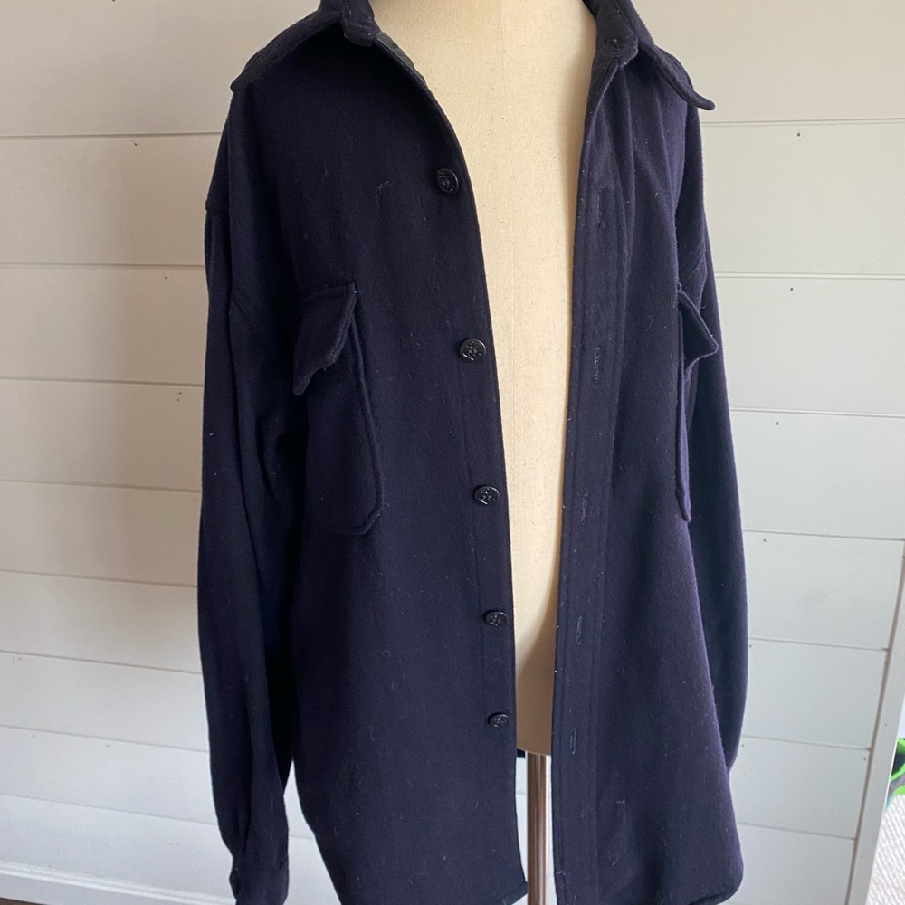 Blue wool men army supply shirt